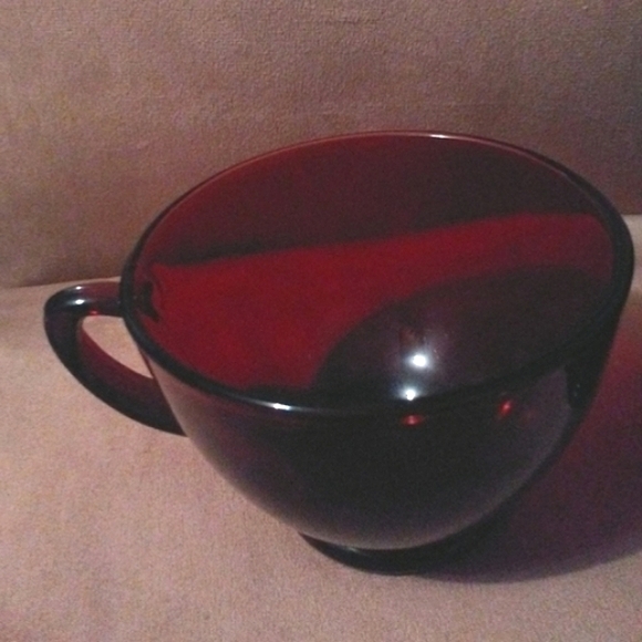 Royal Ruby Red Vintage Glass Punch Tea Cup Anchor Hocking Coffee Teacup Cafecore - Picture 7 of 9